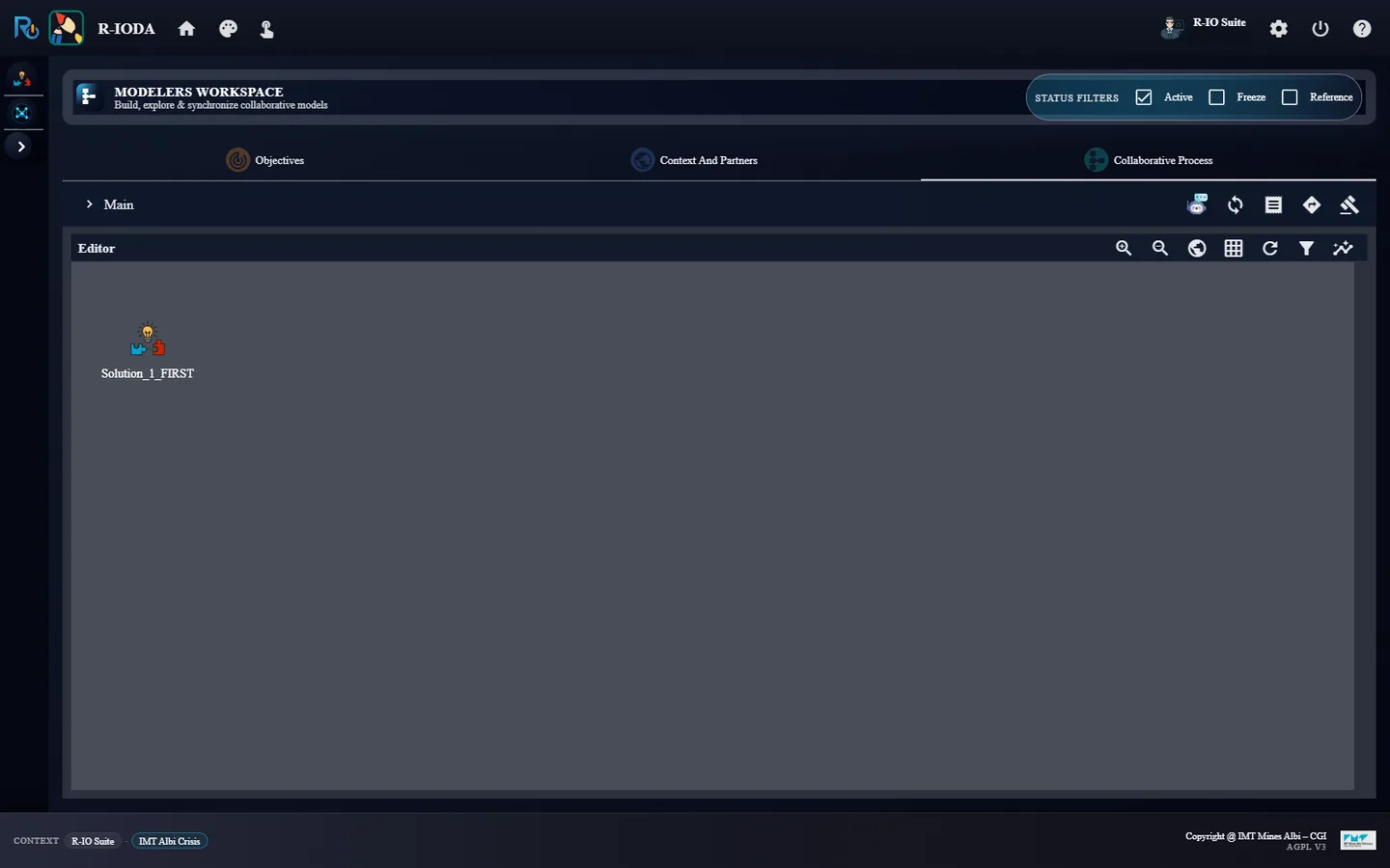 Collaborative Process tab showing the solution node