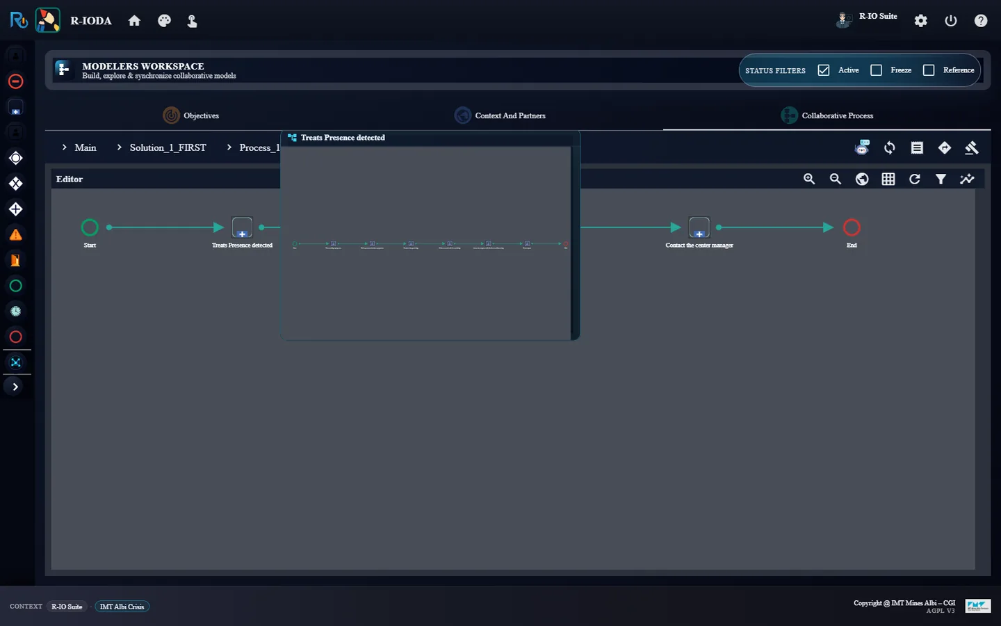 Hover preview of the presence detected sub-task